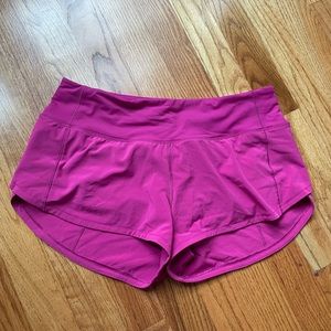 Lululemon Raspberry Speed Up Shorts